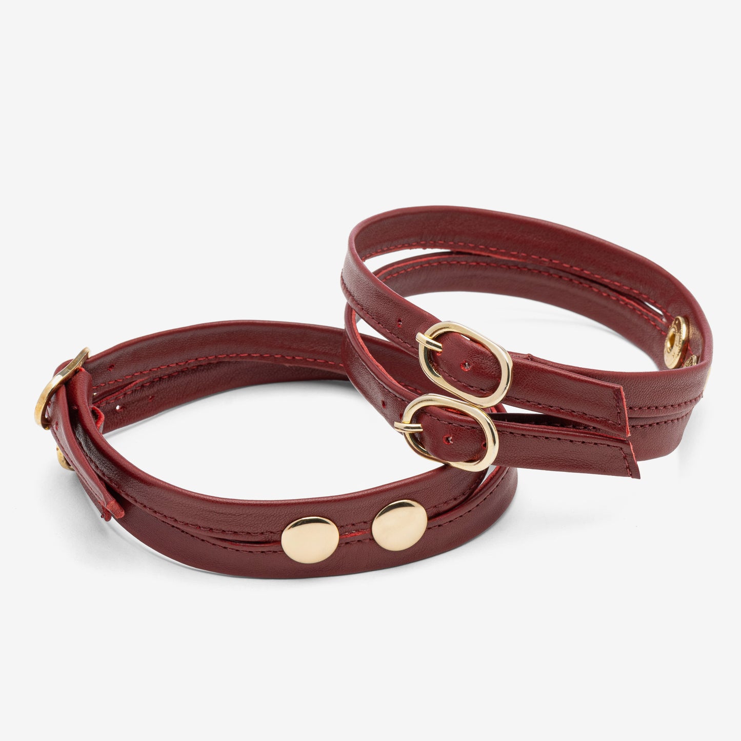 Pasek podwójny bordo