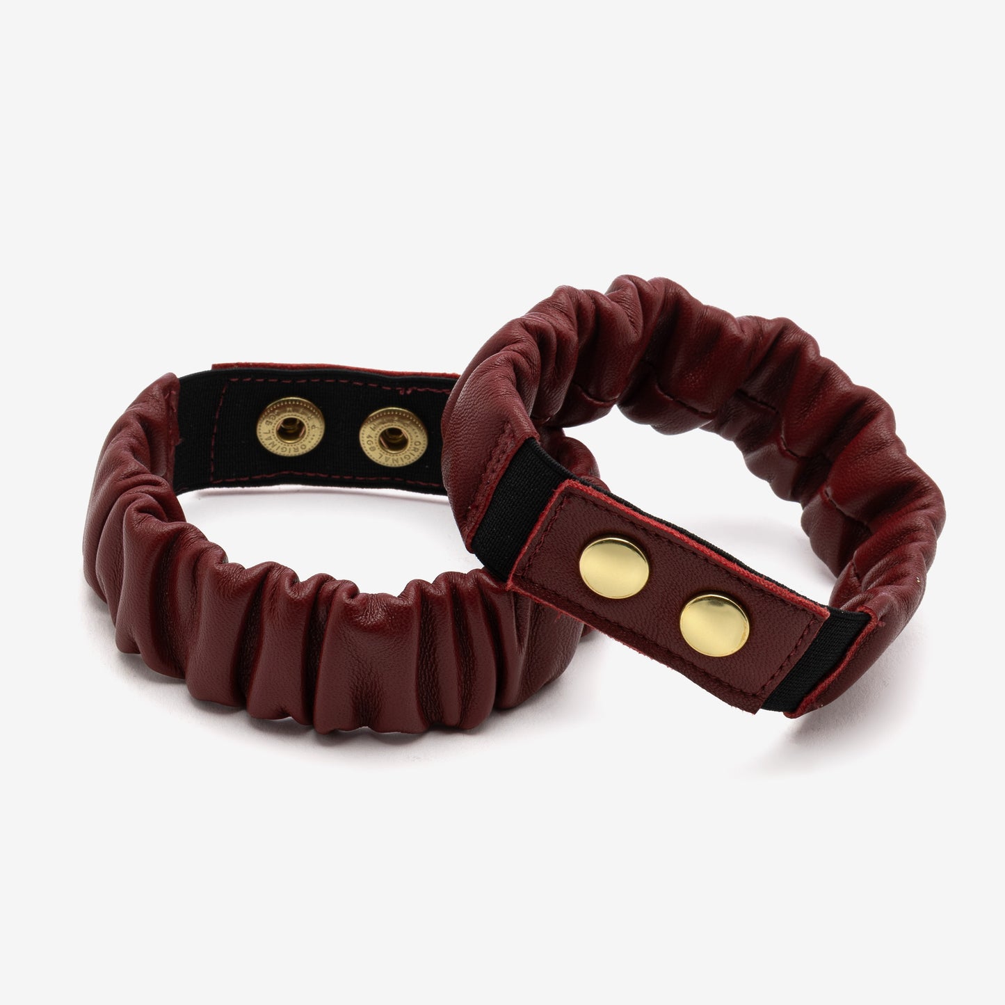 Bordowy marszczony pasek