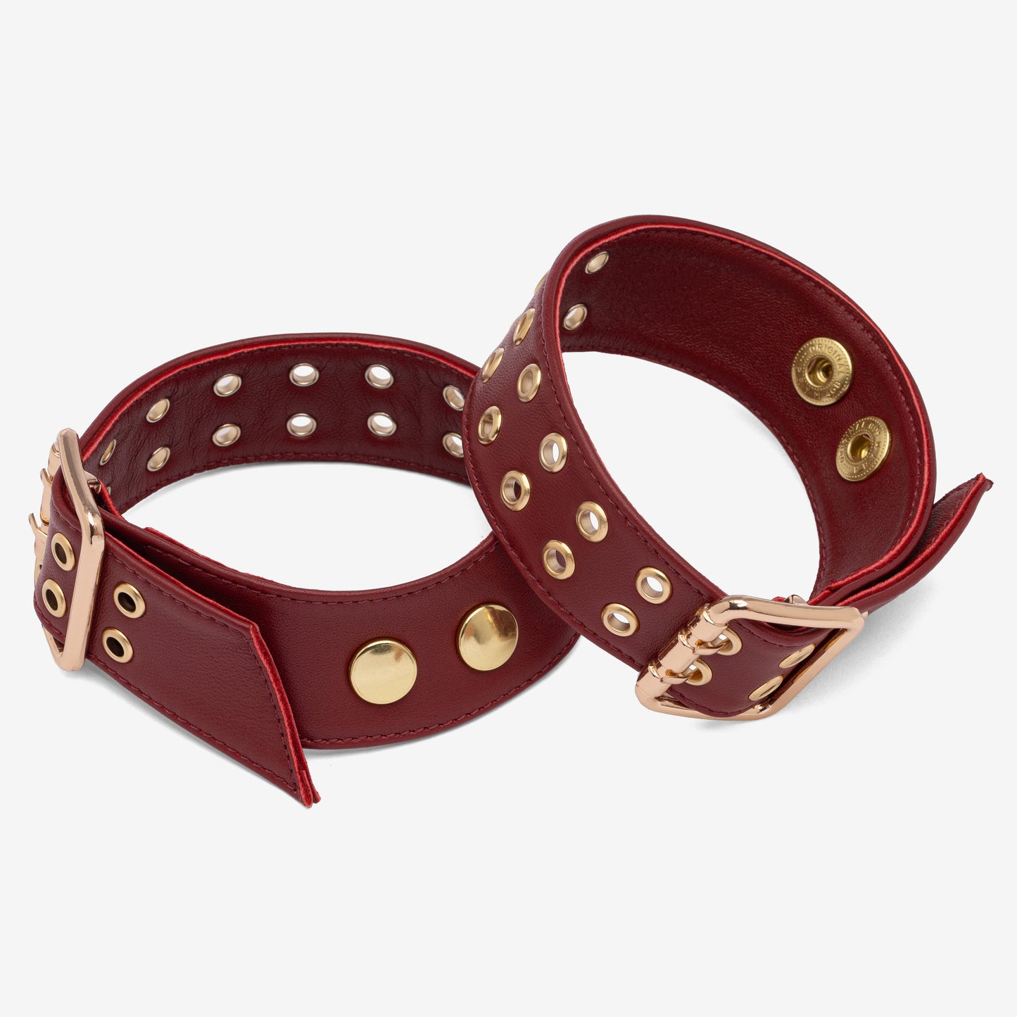Burgundy double buckle