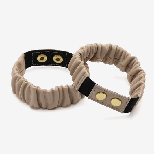 Kremowy marszczony pasek