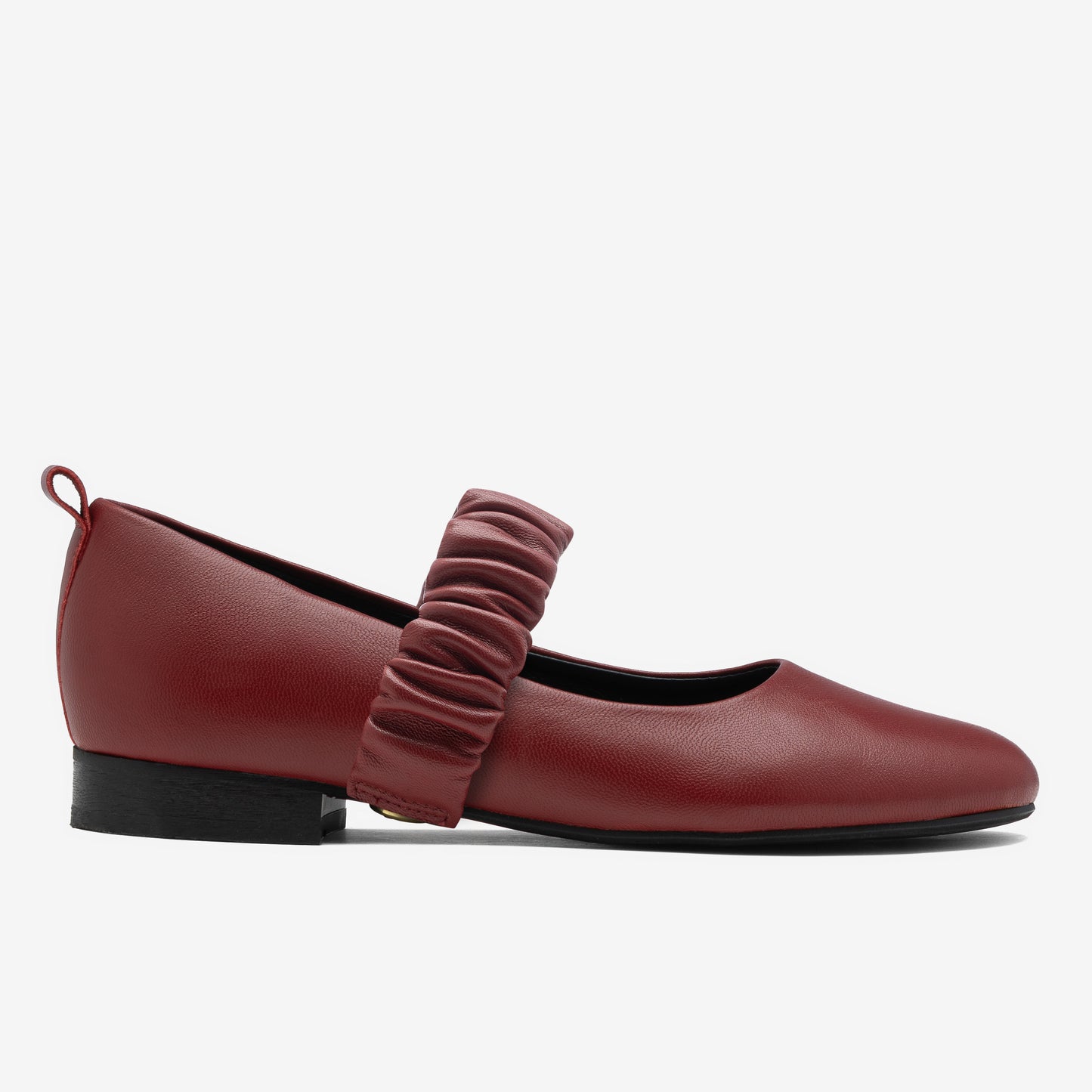 Bordowa Sendi z bordowym marszczonym paskiem